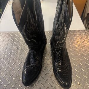 J.B. Dillon Black Snakeskin Western Boots